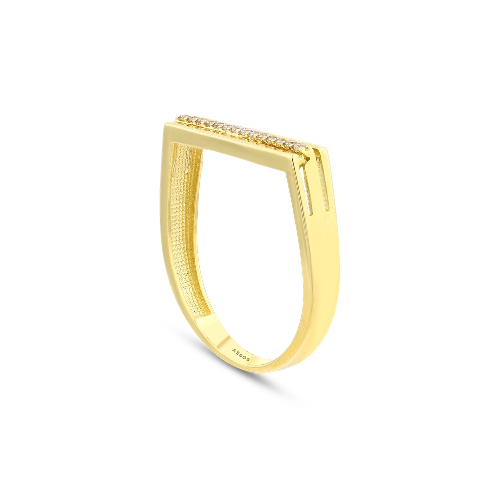 Altın Sıra Taşlı Yüzük