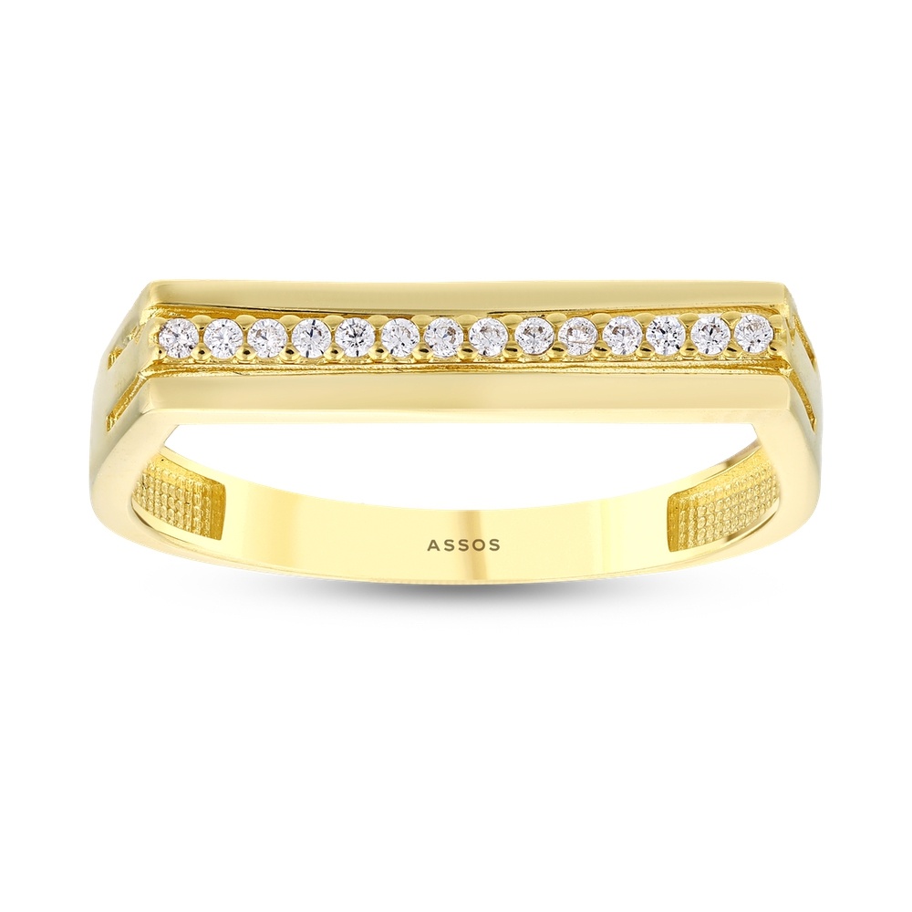 Altın Sıra Taşlı Yüzük