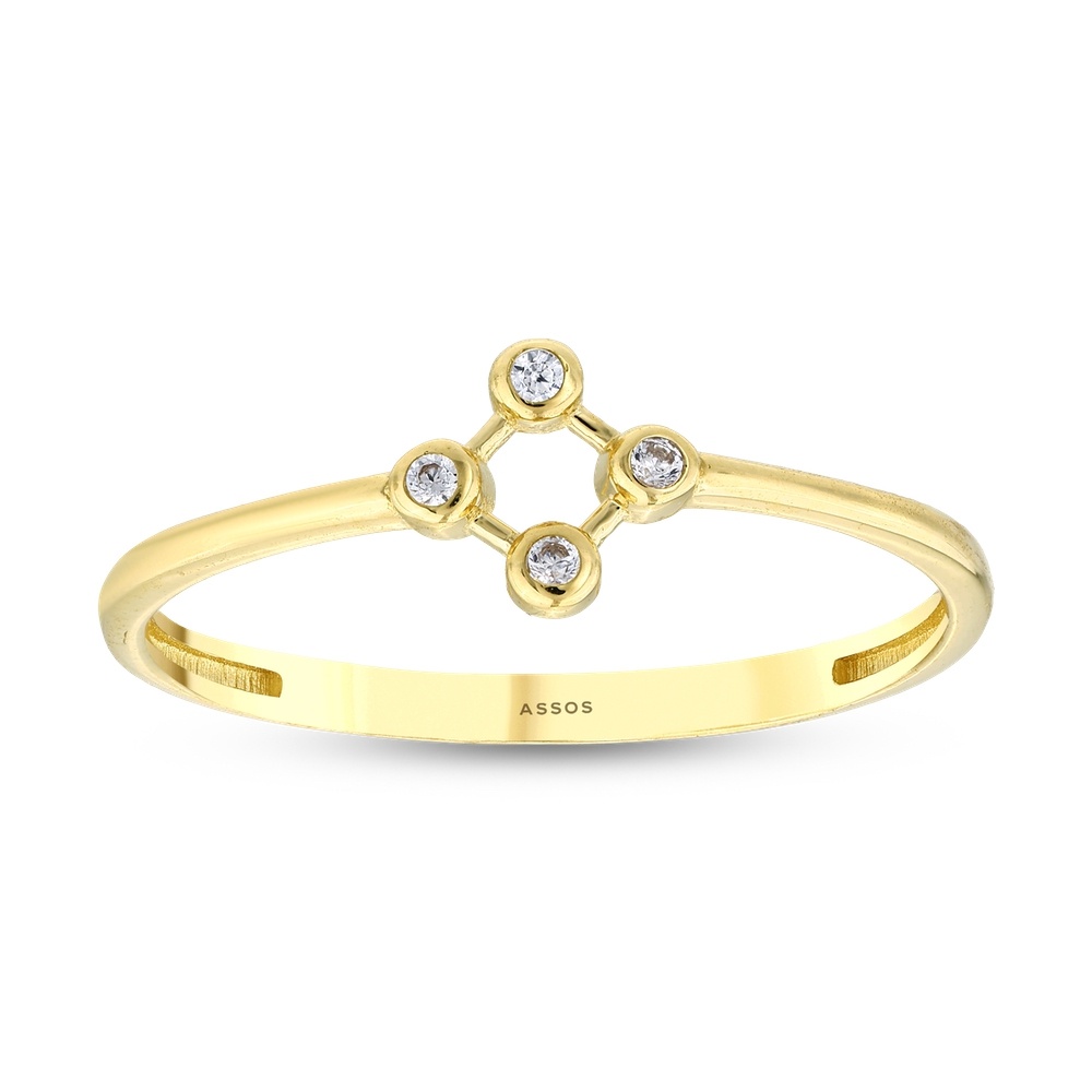 Altın Taşlı Tasarım Yüzük