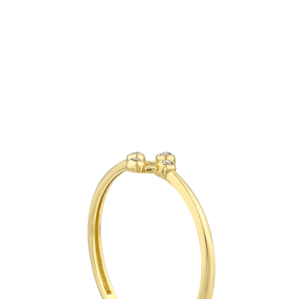 Altın Taşlı Tasarım Yüzük