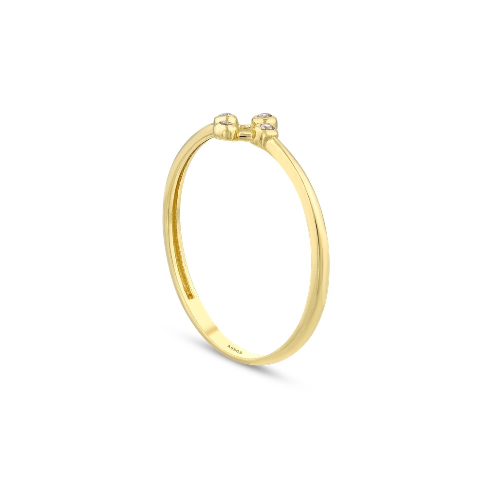 Altın Taşlı Tasarım Yüzük