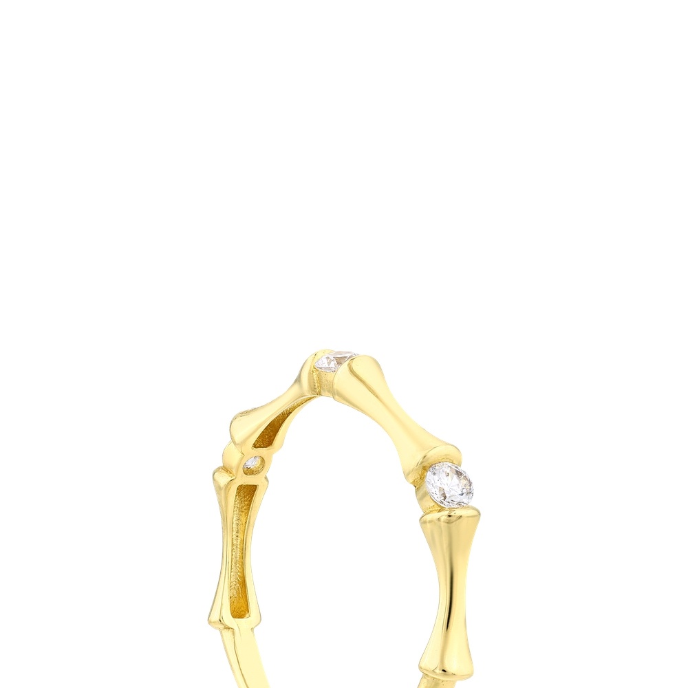 Altın Taşlı Tasarım Yüzük