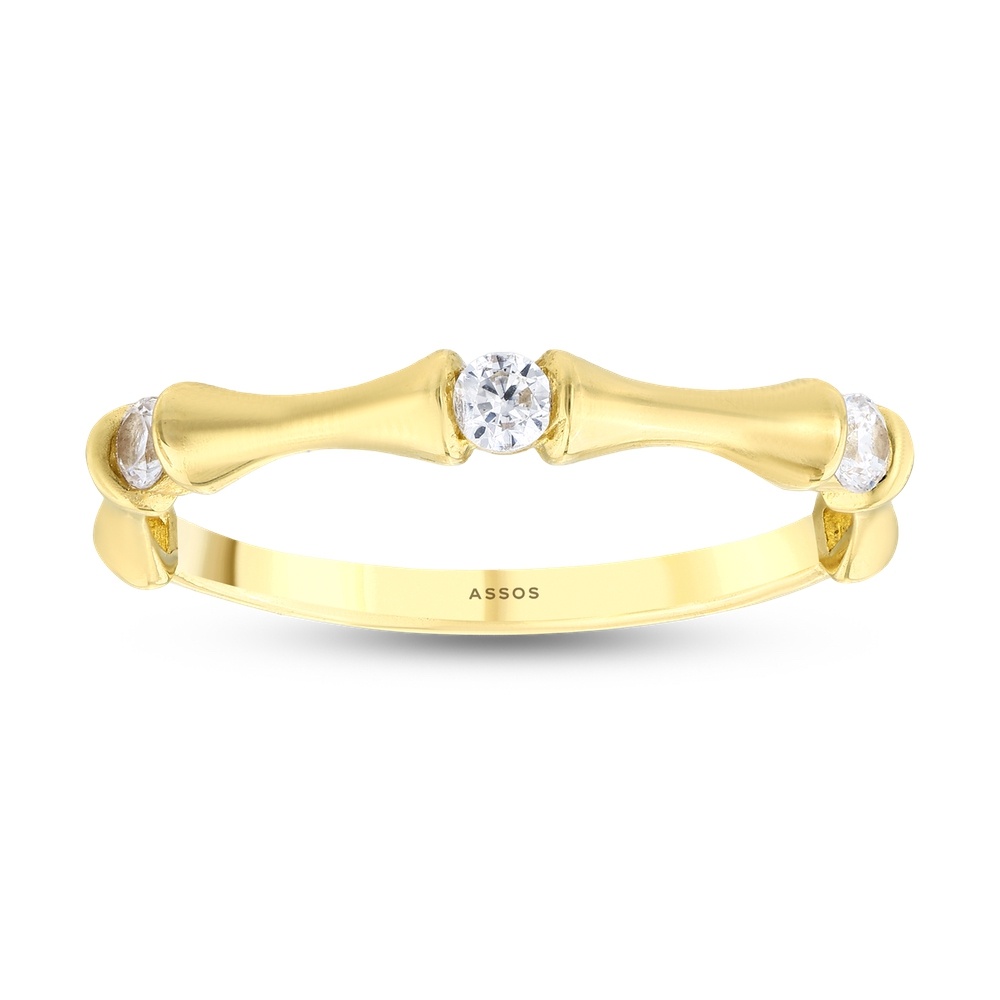 Altın Taşlı Tasarım Yüzük