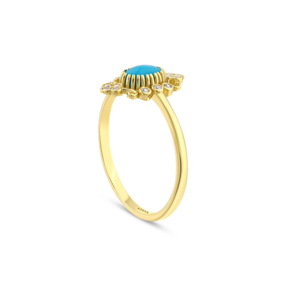 Altın Renkli Taşlı Yüzük