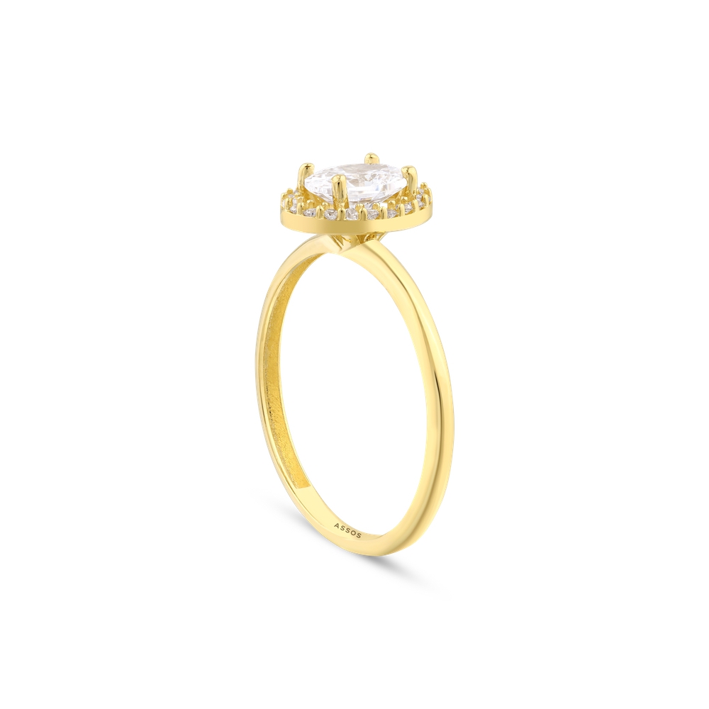 Altın Tasarım Tektaş Yüzük