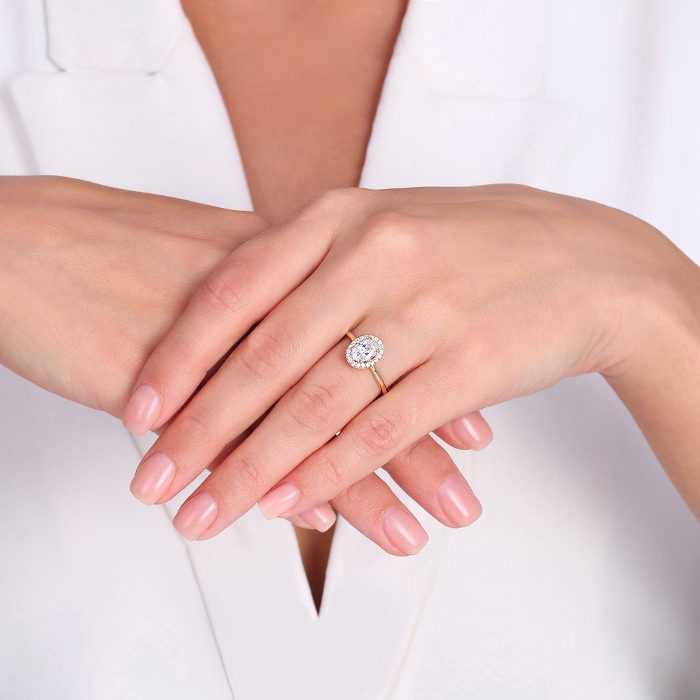 Altın Tasarım Tektaş Yüzük