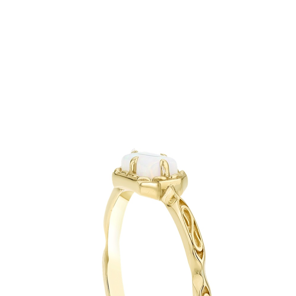 Beyaz Taşlı Altın Yüzük