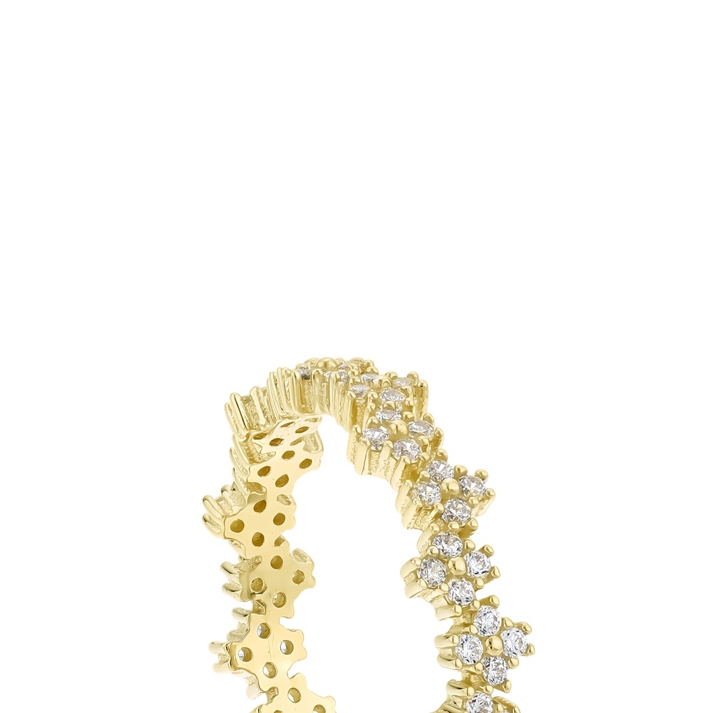 Altın Taşlı Çiçek Yüzük