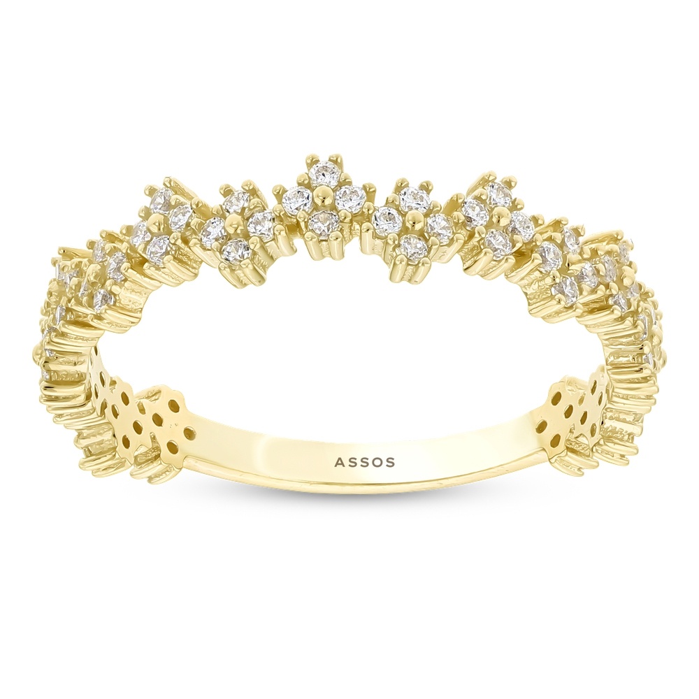 Altın Taşlı Çiçek Yüzük