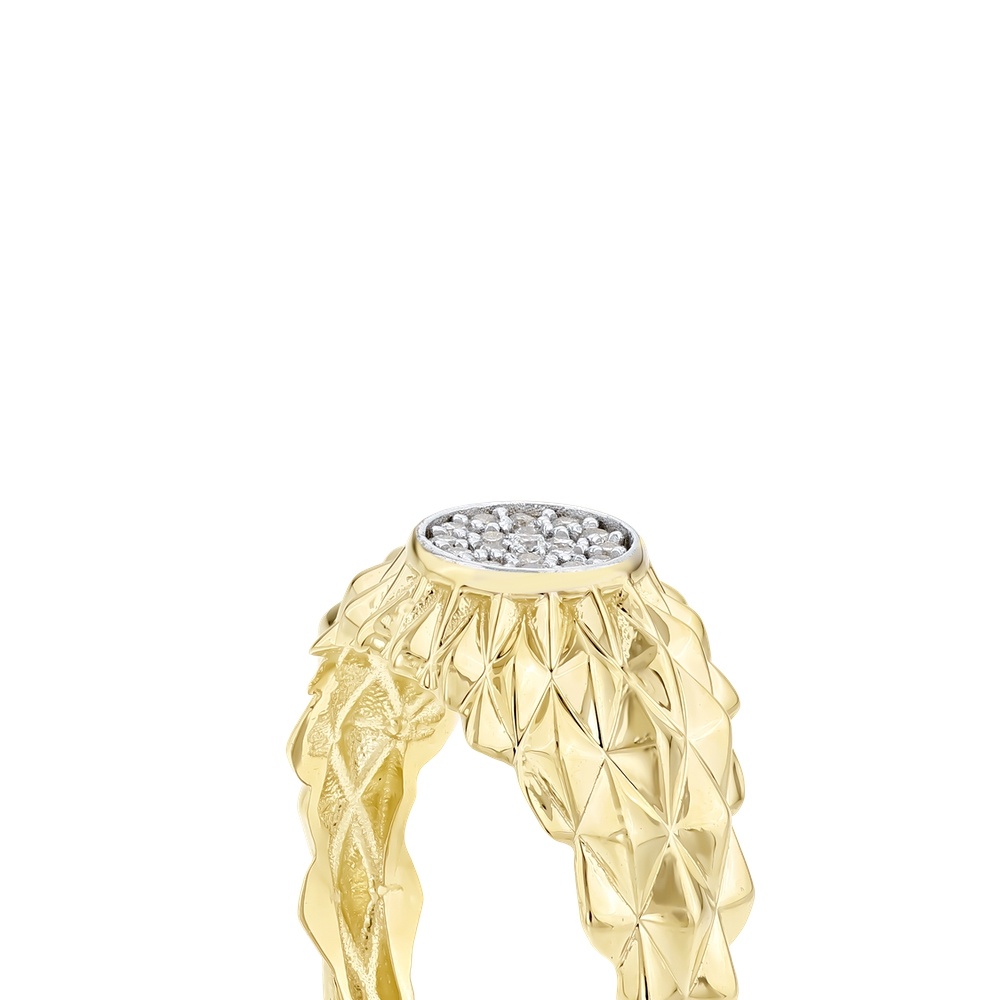 Altın Taşlı Tasarım Yüzük