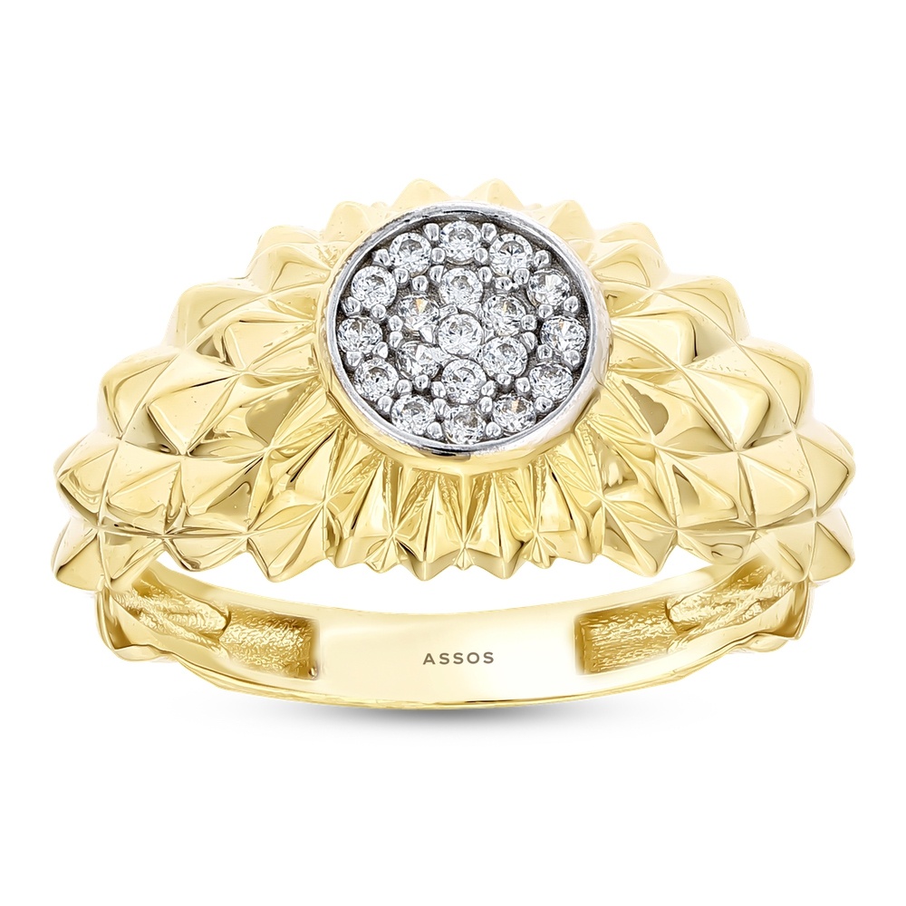 Altın Taşlı Tasarım Yüzük