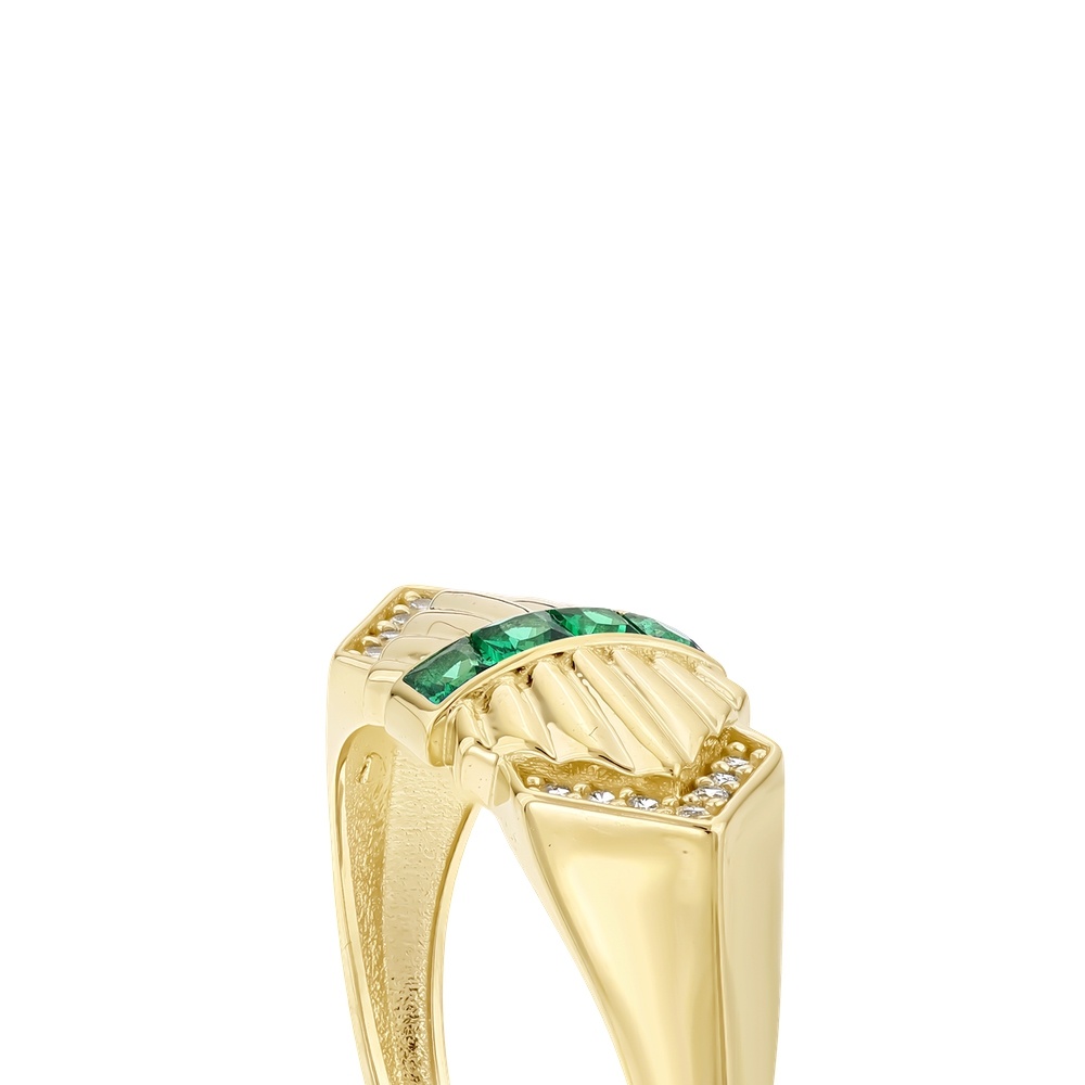 Yeşil Taşlı Altın Yüzük