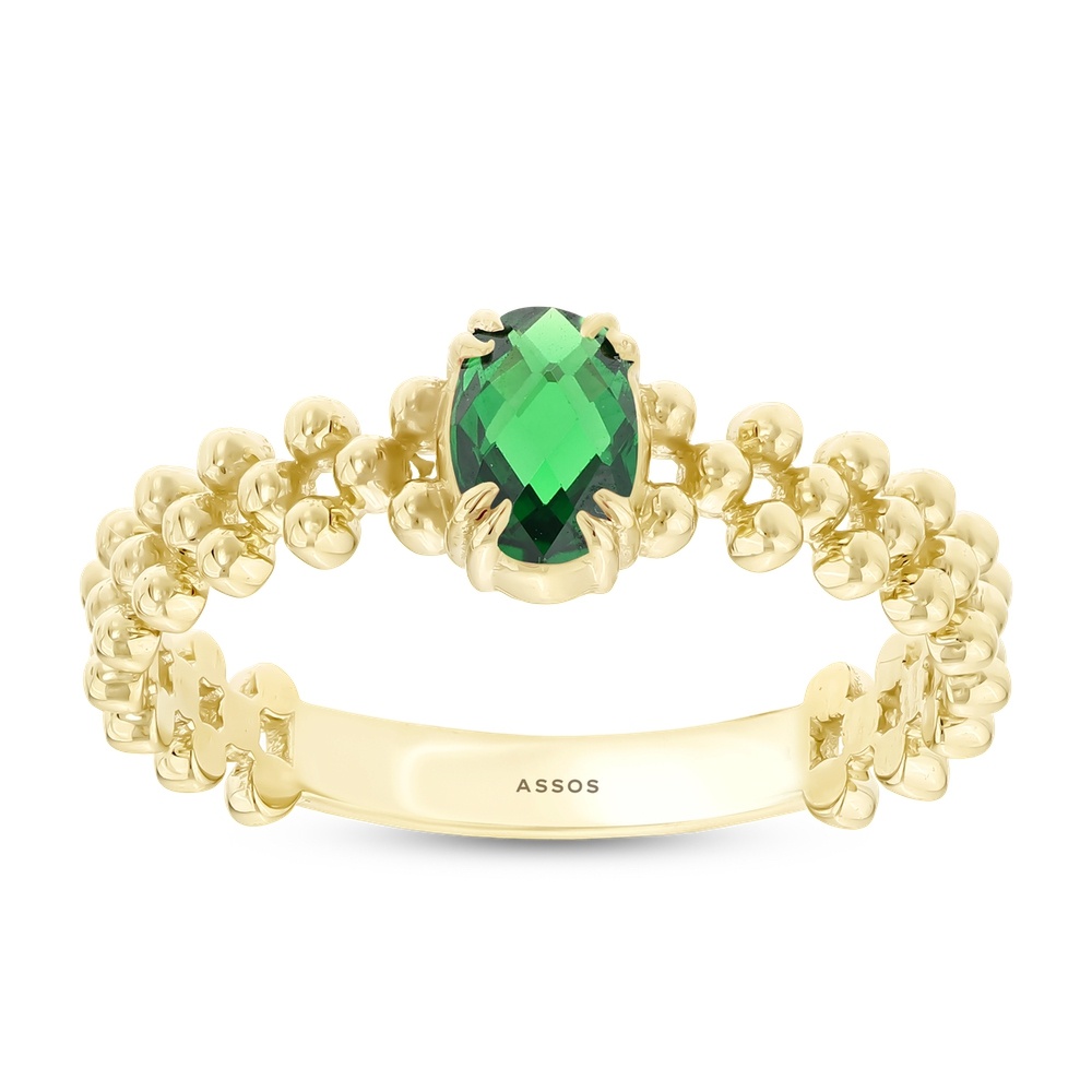 Yeşil Taşlı Altın Yüzük