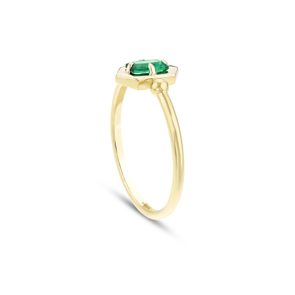 Yeşil Taşlı Altın Yüzük