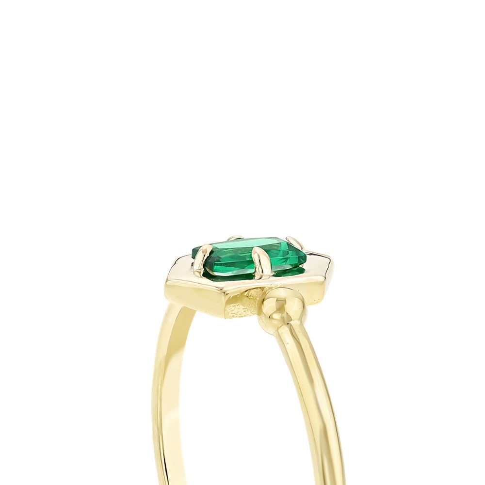 Yeşil Taşlı Altın Yüzük