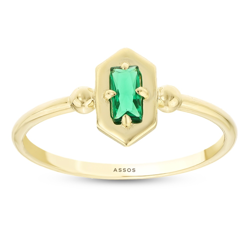 Yeşil Taşlı Altın Yüzük