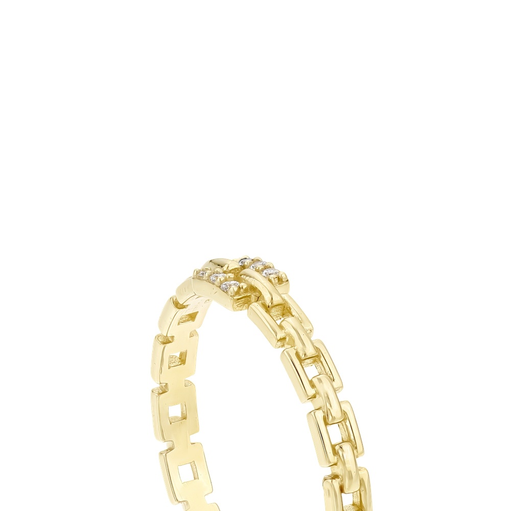 Altın Taşlı Tasarım Yüzük