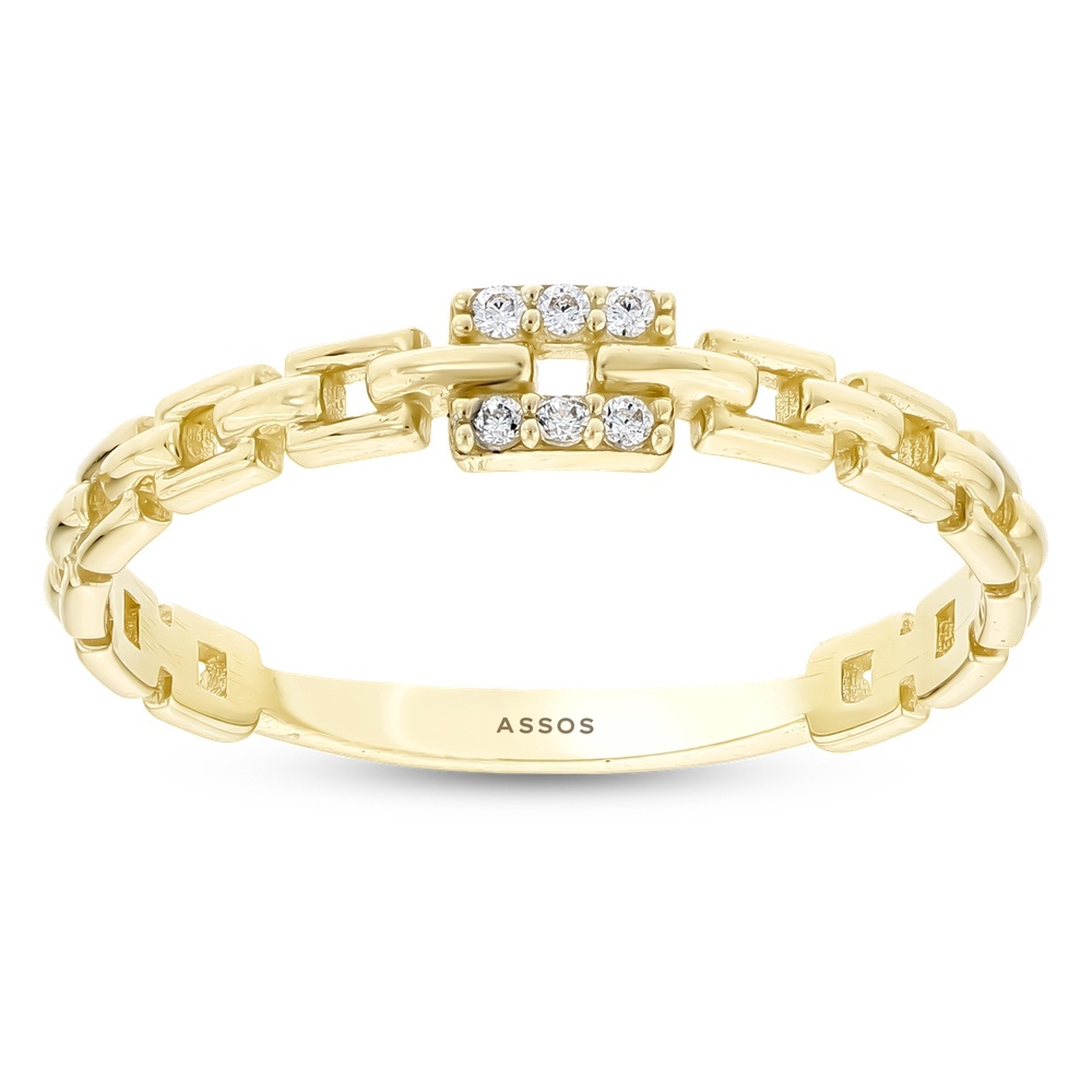 Altın Taşlı Tasarım Yüzük