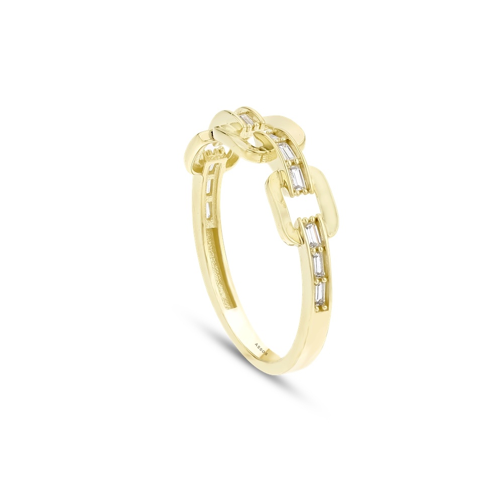 Altın Taşlı Tasarım Yüzük