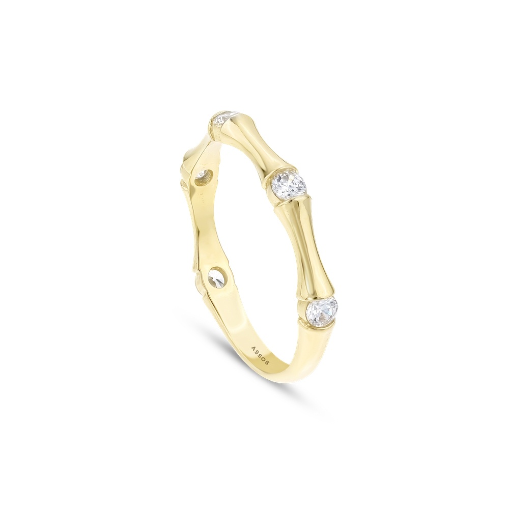 Altın Taşlı Tasarım Yüzük