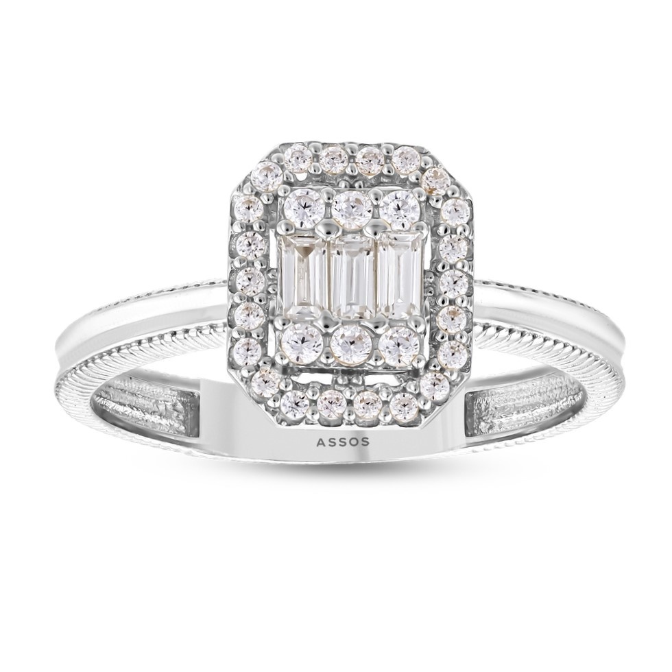 Altın Baget Taşlı Yüzük