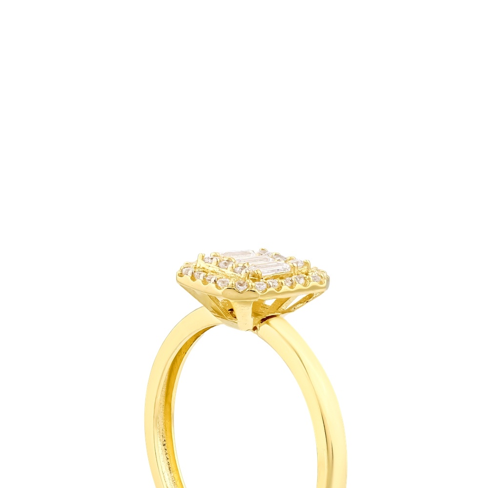 Altın Baget Taşlı Yüzük