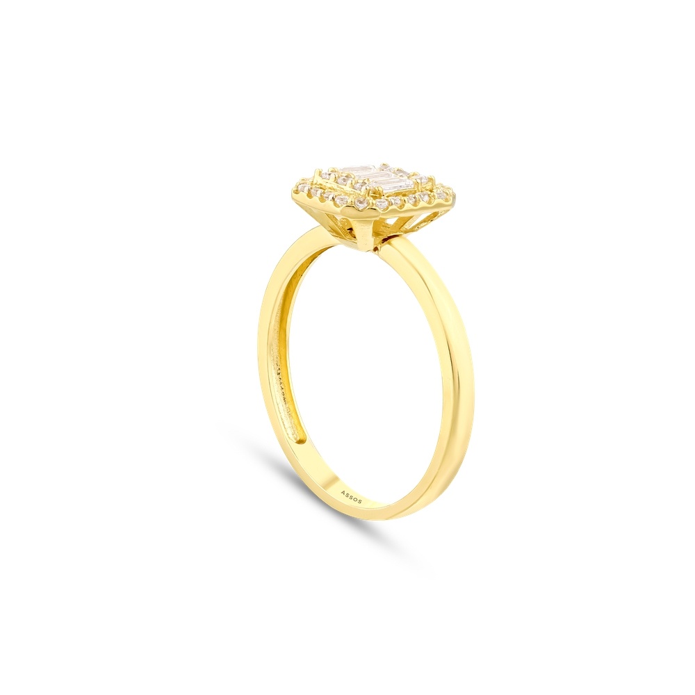 Altın Baget Taşlı Yüzük