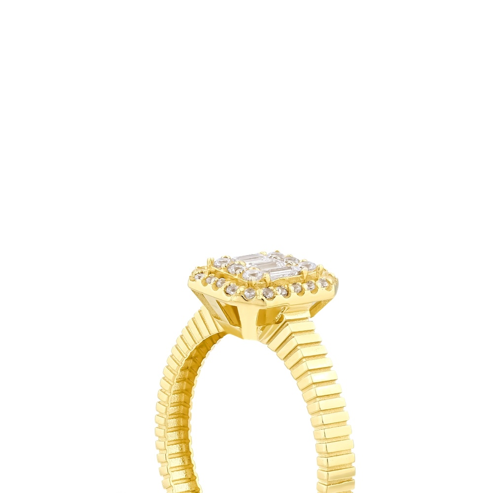 Altın Baget Taşlı Yüzük