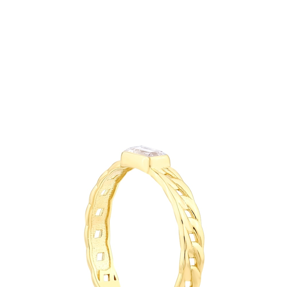 Altın Baget Taşlı Yüzük