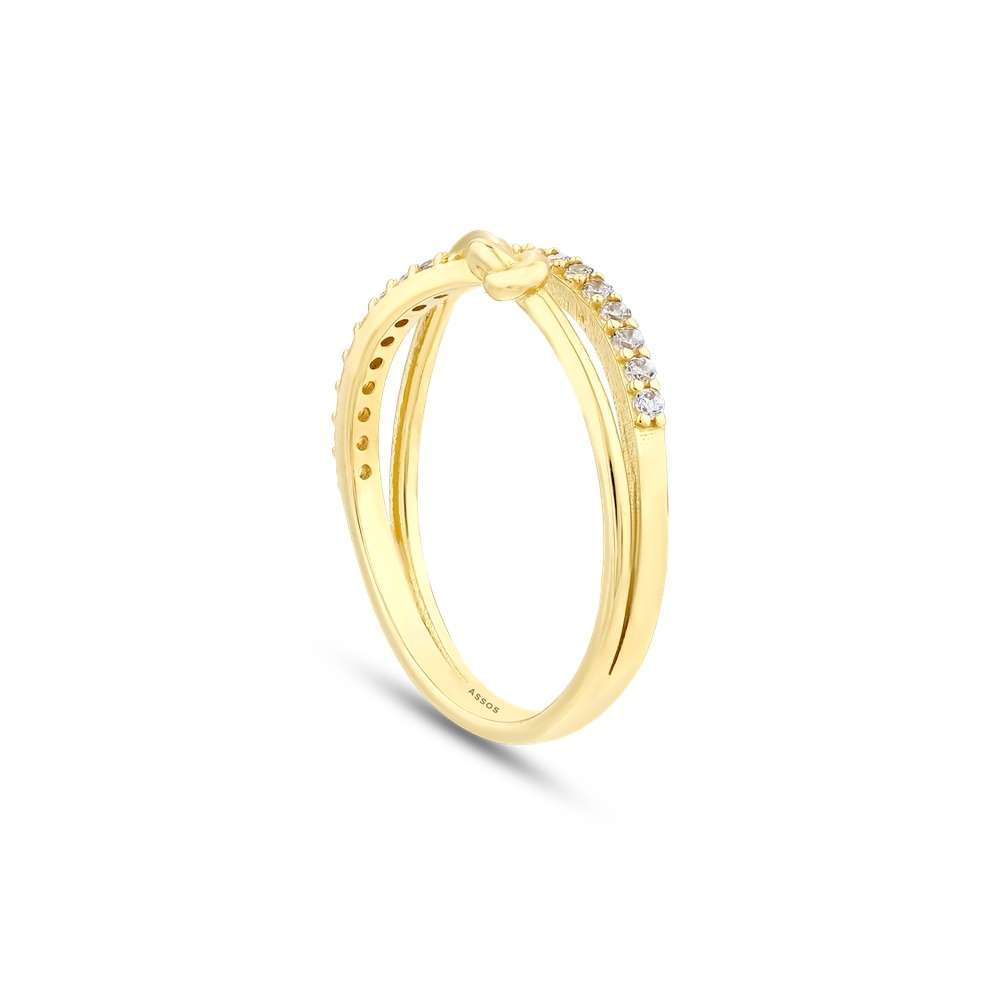 Altın Taşlı Düğüm Yüzük