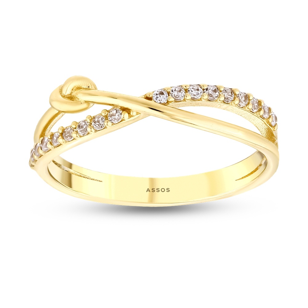 Altın Taşlı Düğüm Yüzük