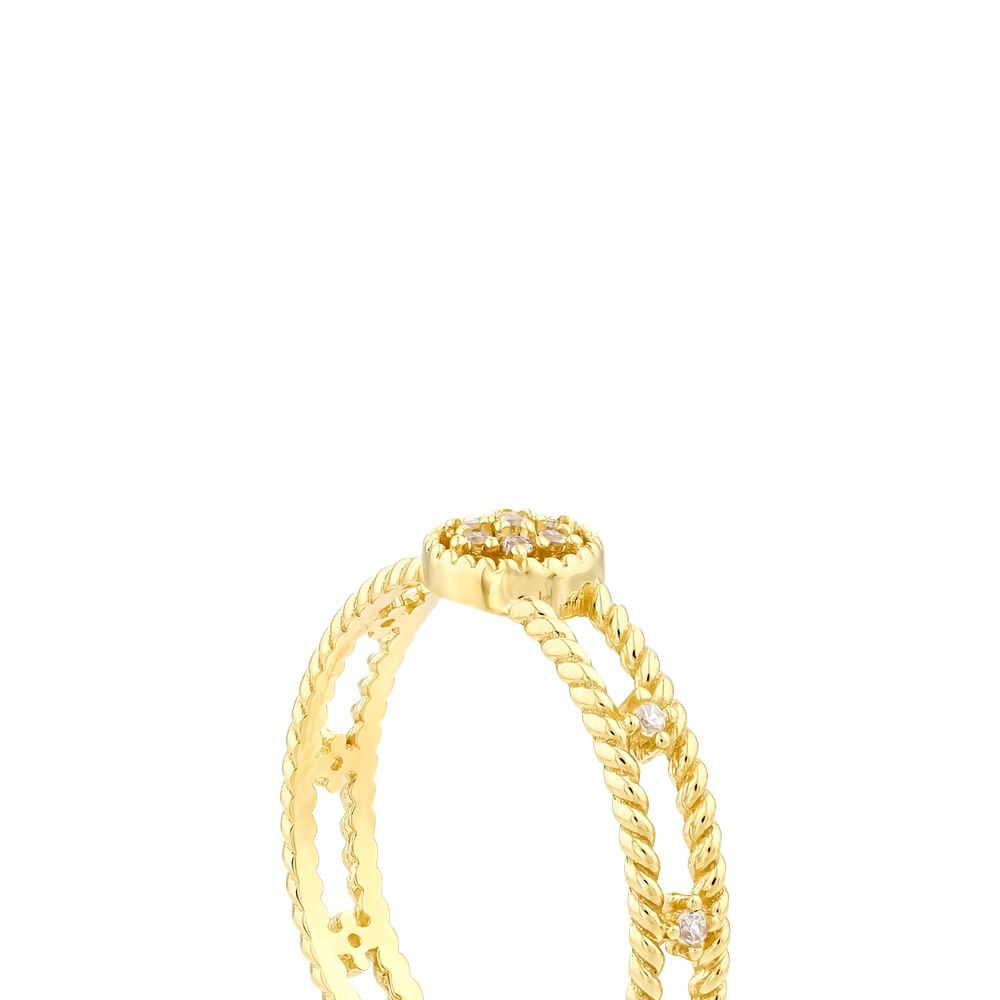 Altın Taşlı Tasarım Yüzük