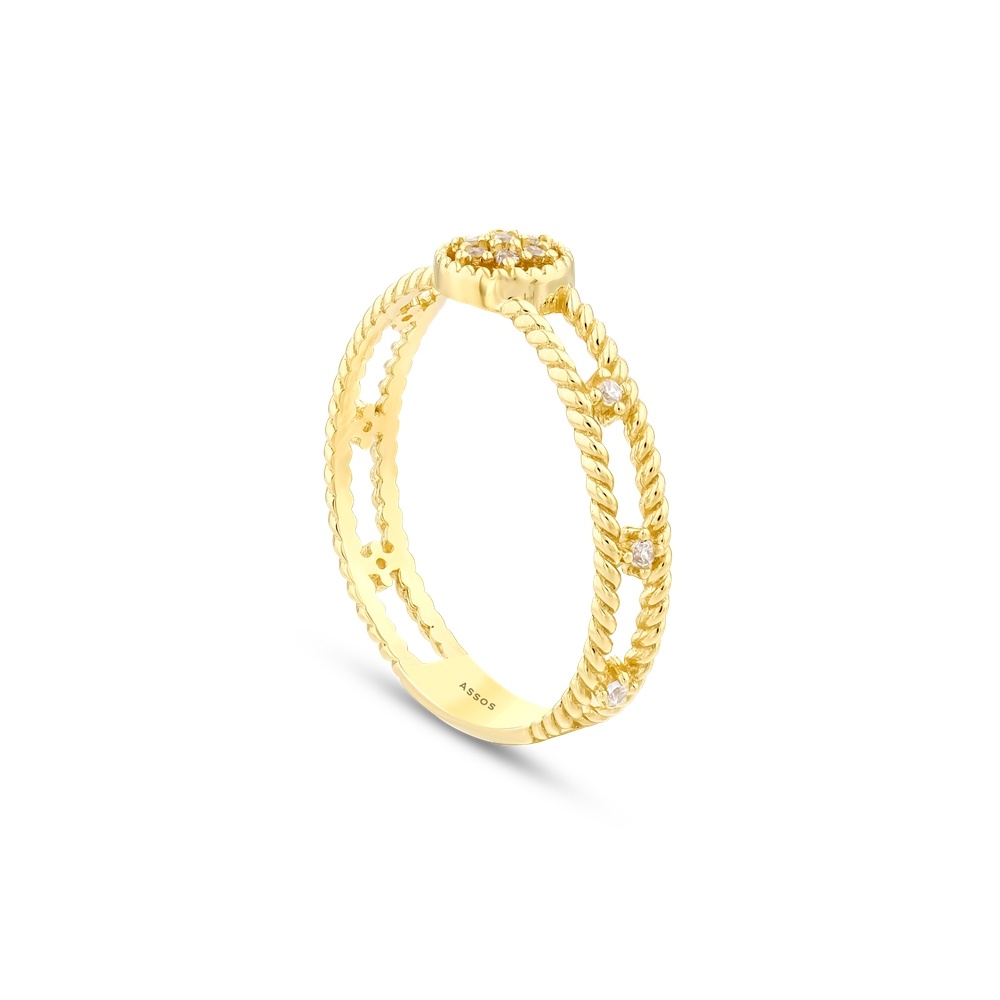 Altın Taşlı Tasarım Yüzük