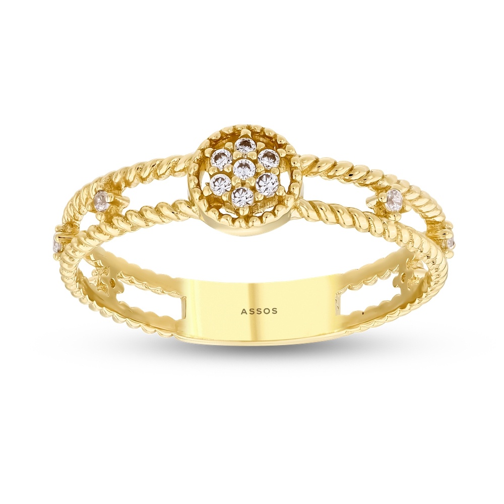 Altın Taşlı Tasarım Yüzük