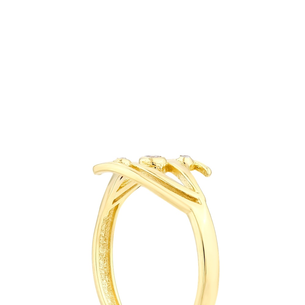 Altın Taşlı Tasarım Yüzük