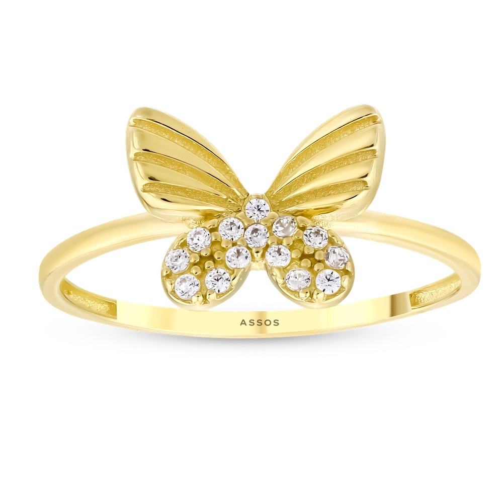 Altın Taşlı Kelebek Yüzük