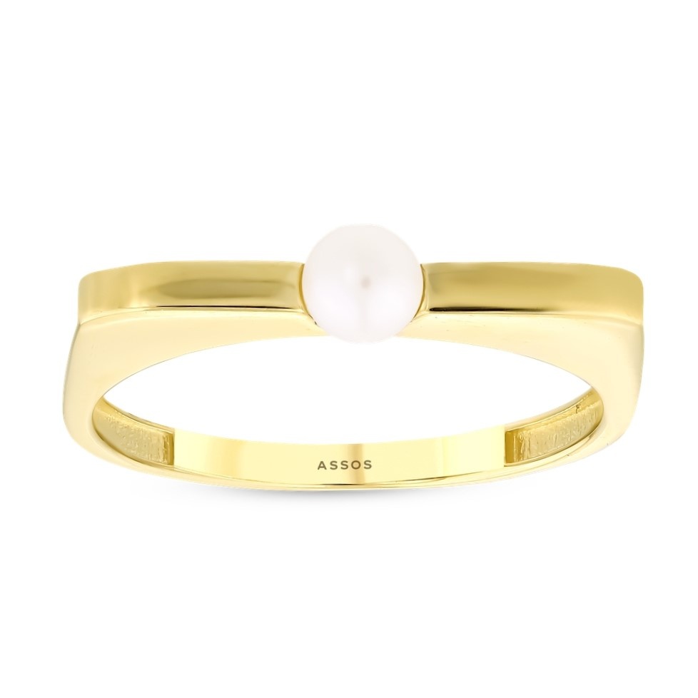 Beyaz Taşlı Altın Yüzük