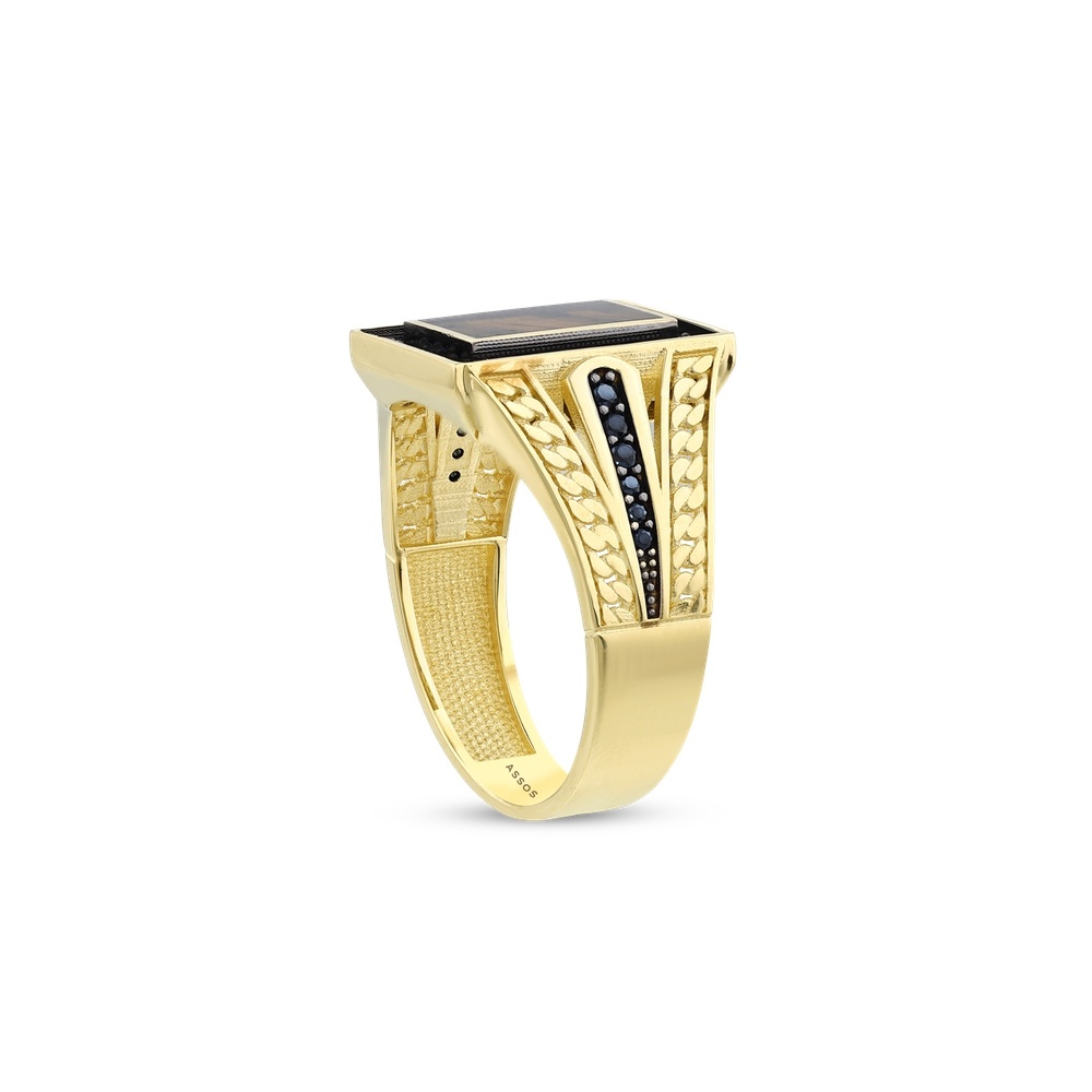 Altın Erkek Taşlı Yüzük