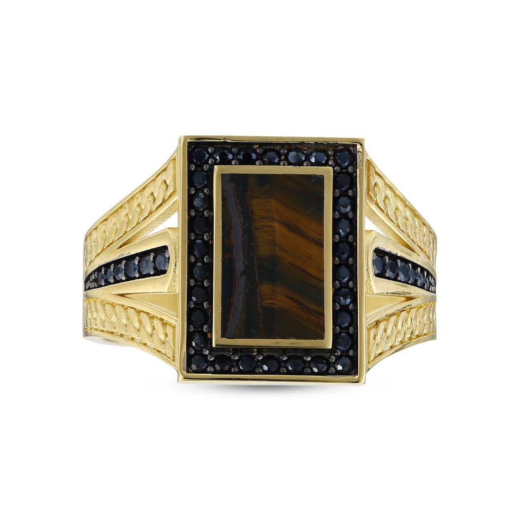 Altın Erkek Taşlı Yüzük