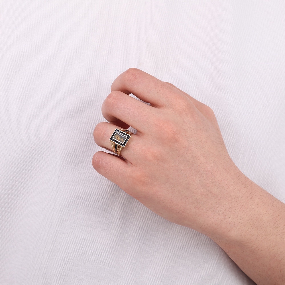 Altın Erkek Taşlı Yüzük