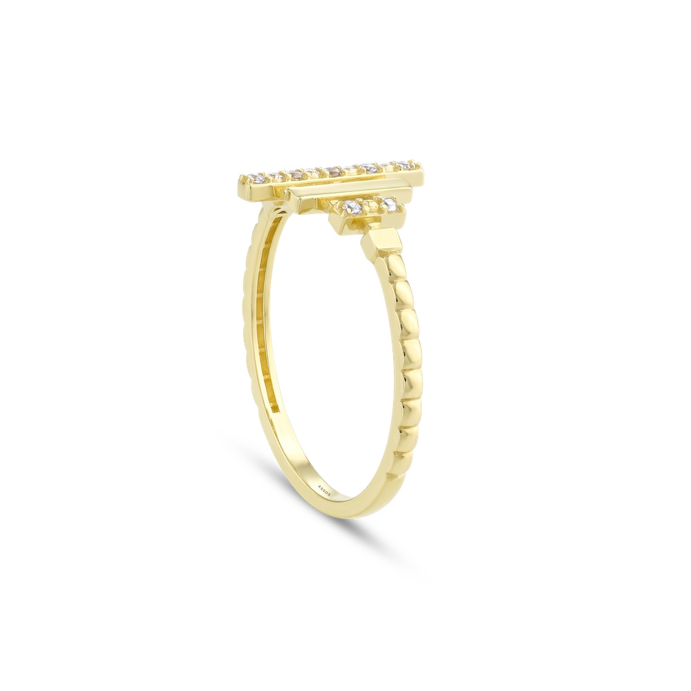 Altın Taşlı Tasarım Yüzük - Görsel 2