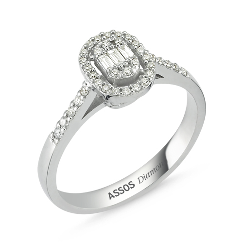 Pırlanta Baget Taşlı Yüzük