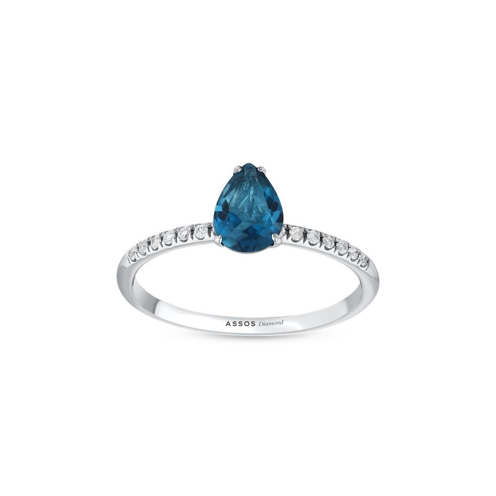 Blue Topaz Taşlı Pırlanta Yüzük