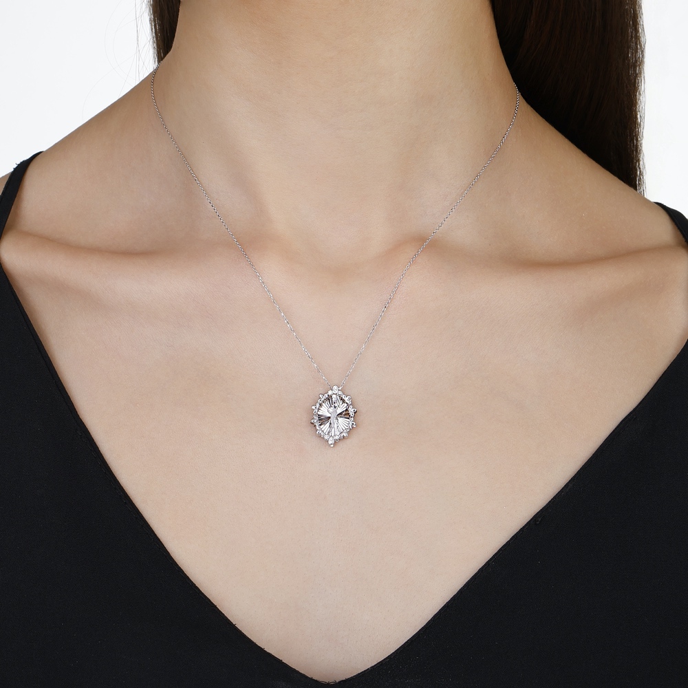 Pırlantalı Anne Çocuk Kolye