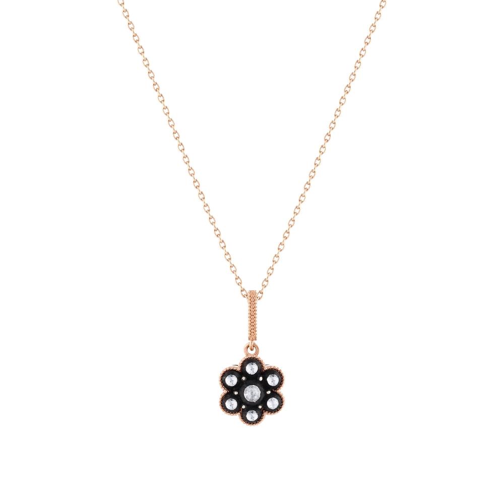 Elmas Çiçek Figürlü Kolye