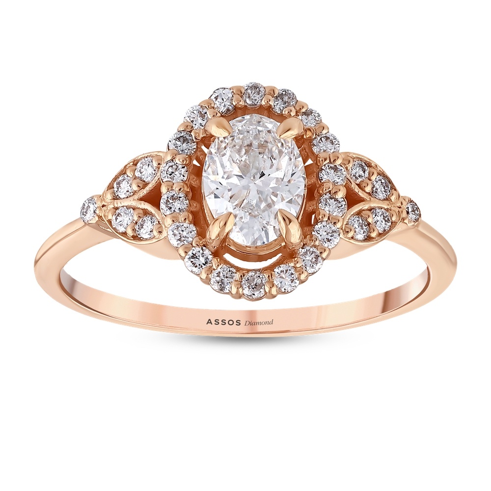 Pırlanta Oval Taşlı Yüzük