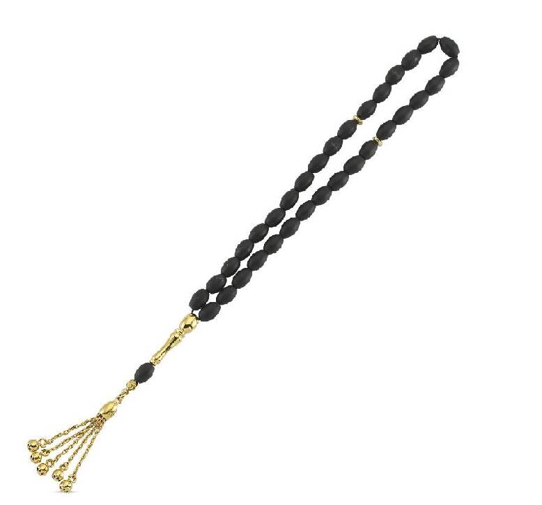 Onyx Doğal Taşlı Altın Tesbih